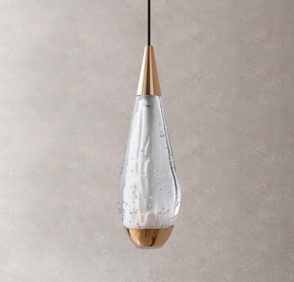 Amangazini vintage mesh pendant light with a sleek water droplet design and gold accents
